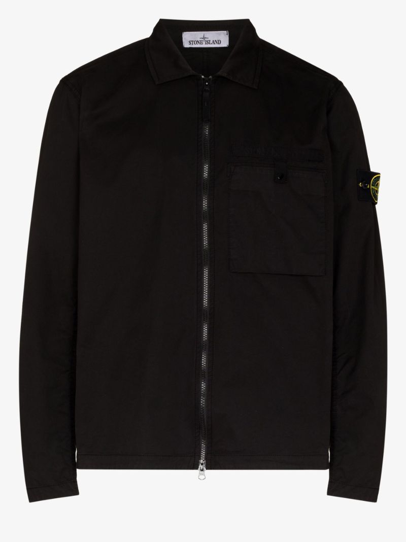 Black Cotton Shirt Jacket