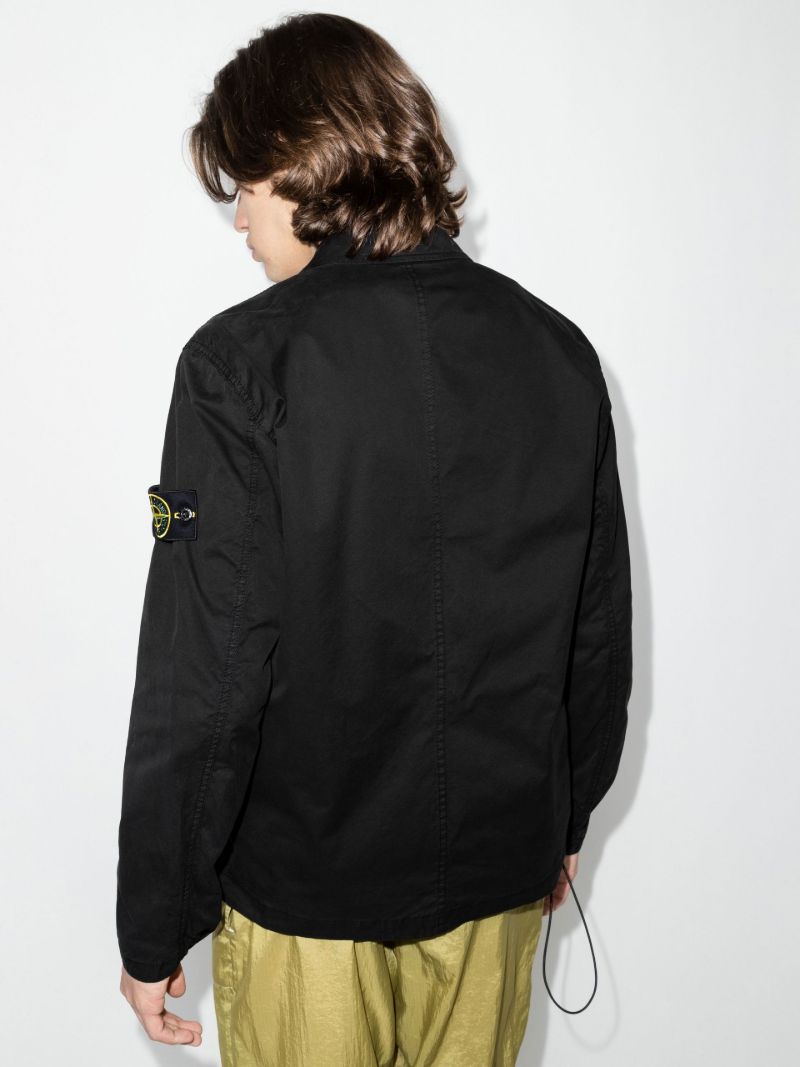 Black Cotton Shirt Jacket