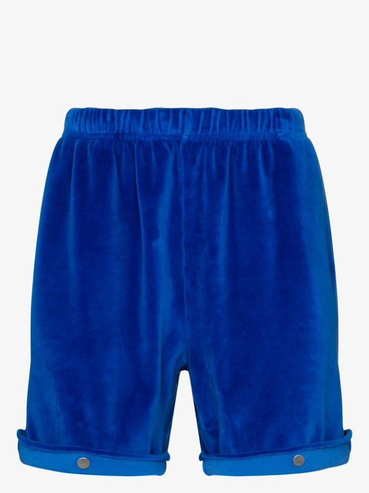 Blue Snap Front Track Shorts