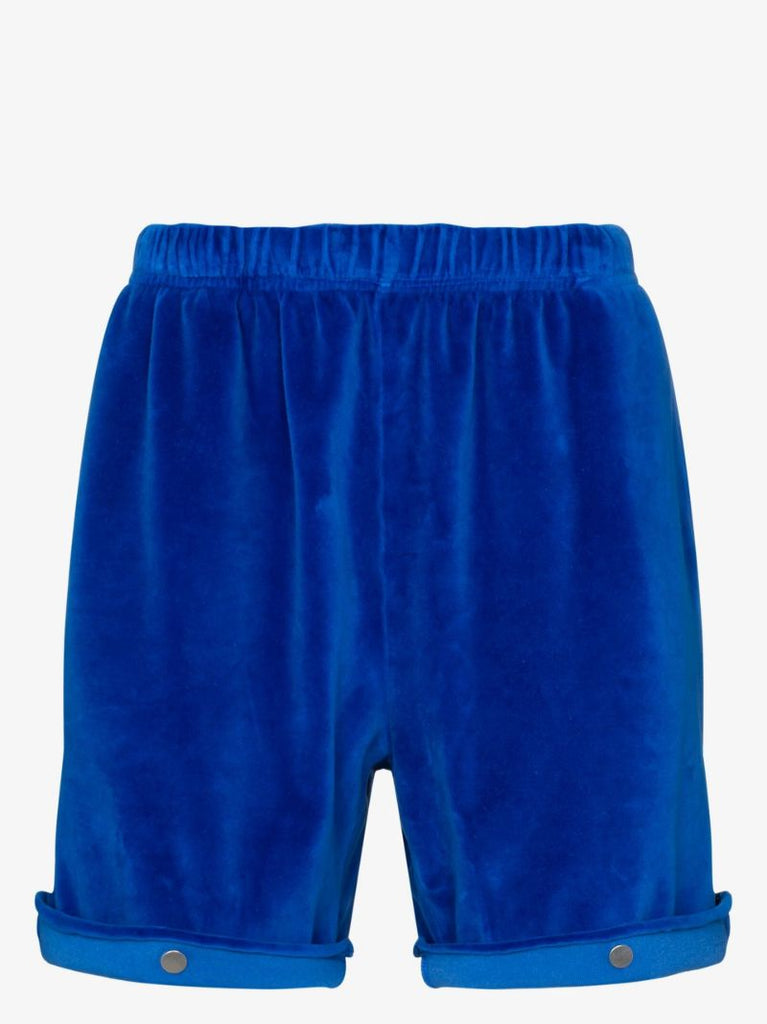 Blue Snap Front Track Shorts