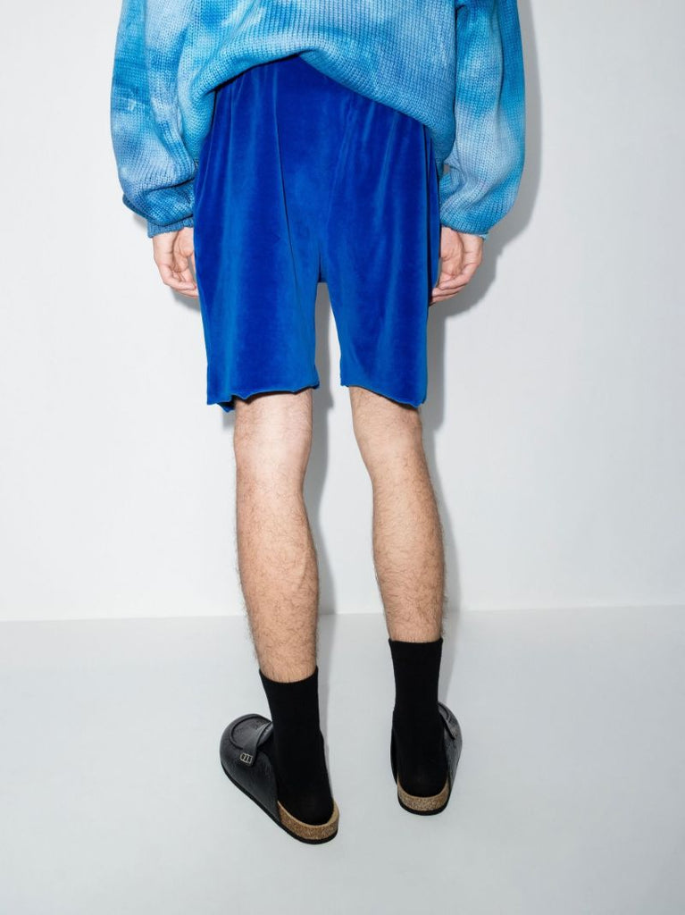 Blue Snap Front Track Shorts