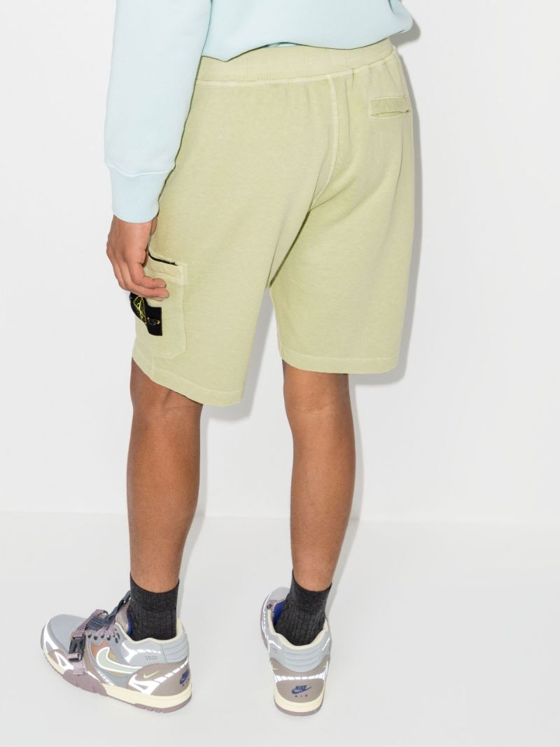 Green Garment Dyed Cotton Fleece Shorts