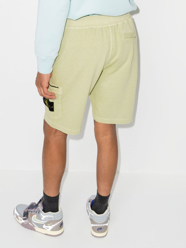 Green Garment Dyed Cotton Fleece Shorts
