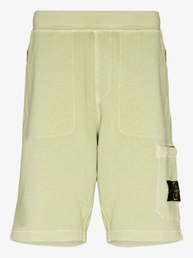 Green Garment Dyed Cotton Fleece Shorts