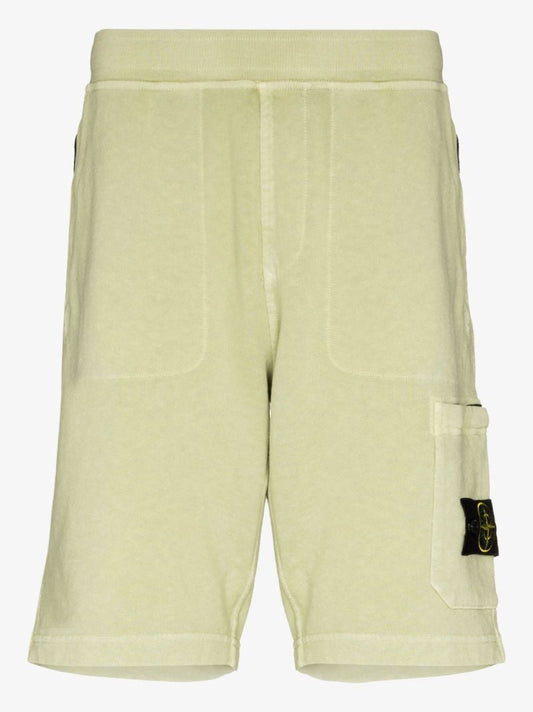 Green Garment Dyed Cotton Fleece Shorts