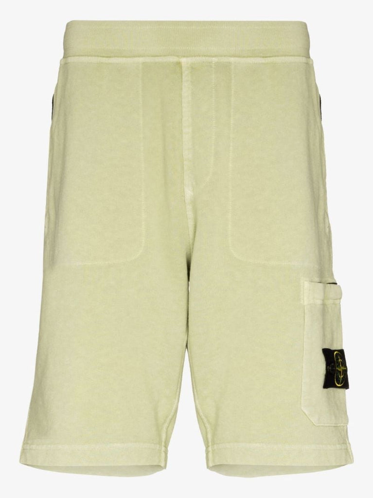 Green Garment Dyed Cotton Fleece Shorts