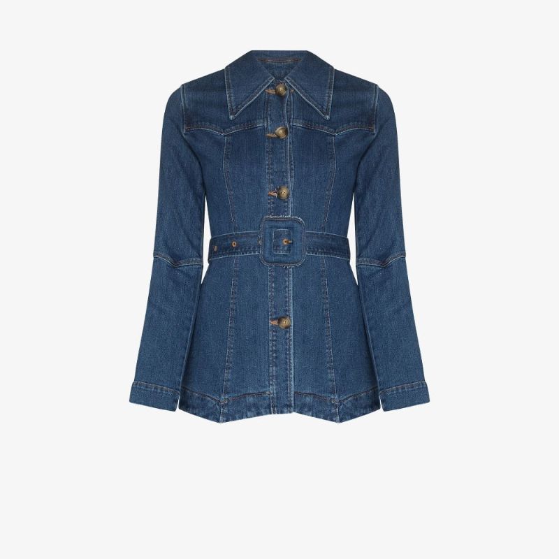 Maeve Belted Denim Jacket