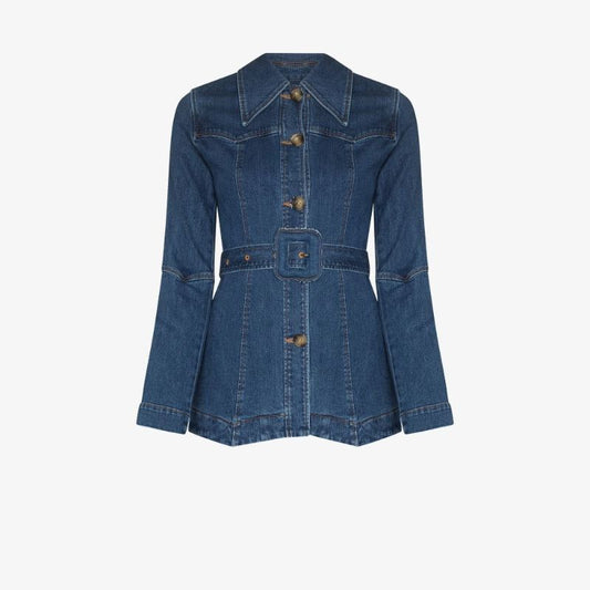 Maeve Belted Denim Jacket