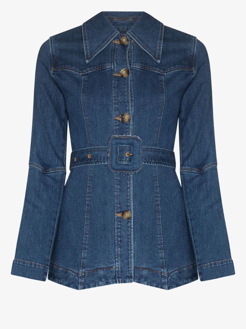 Maeve Belted Denim Jacket