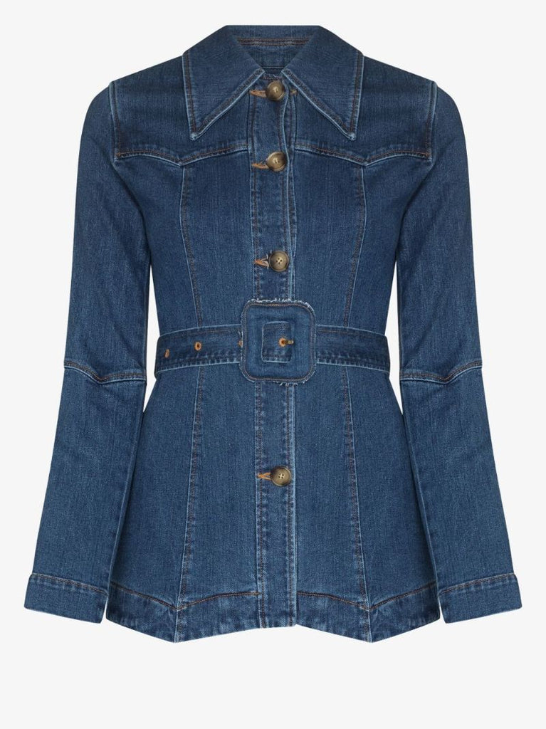 Maeve Belted Denim Jacket