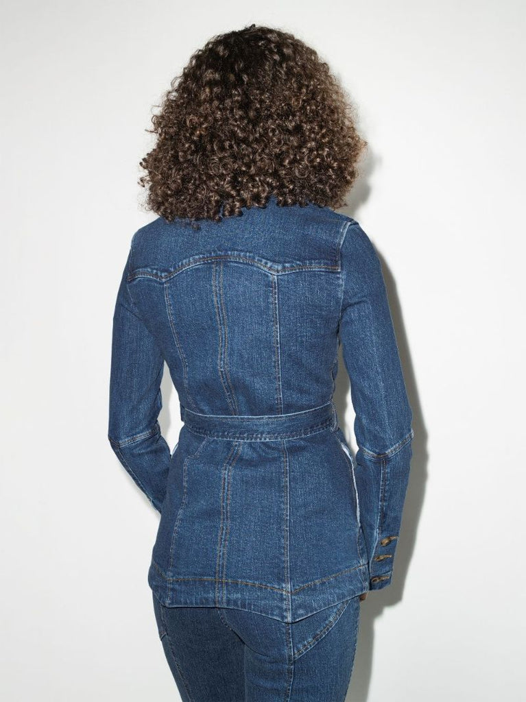 Maeve Belted Denim Jacket