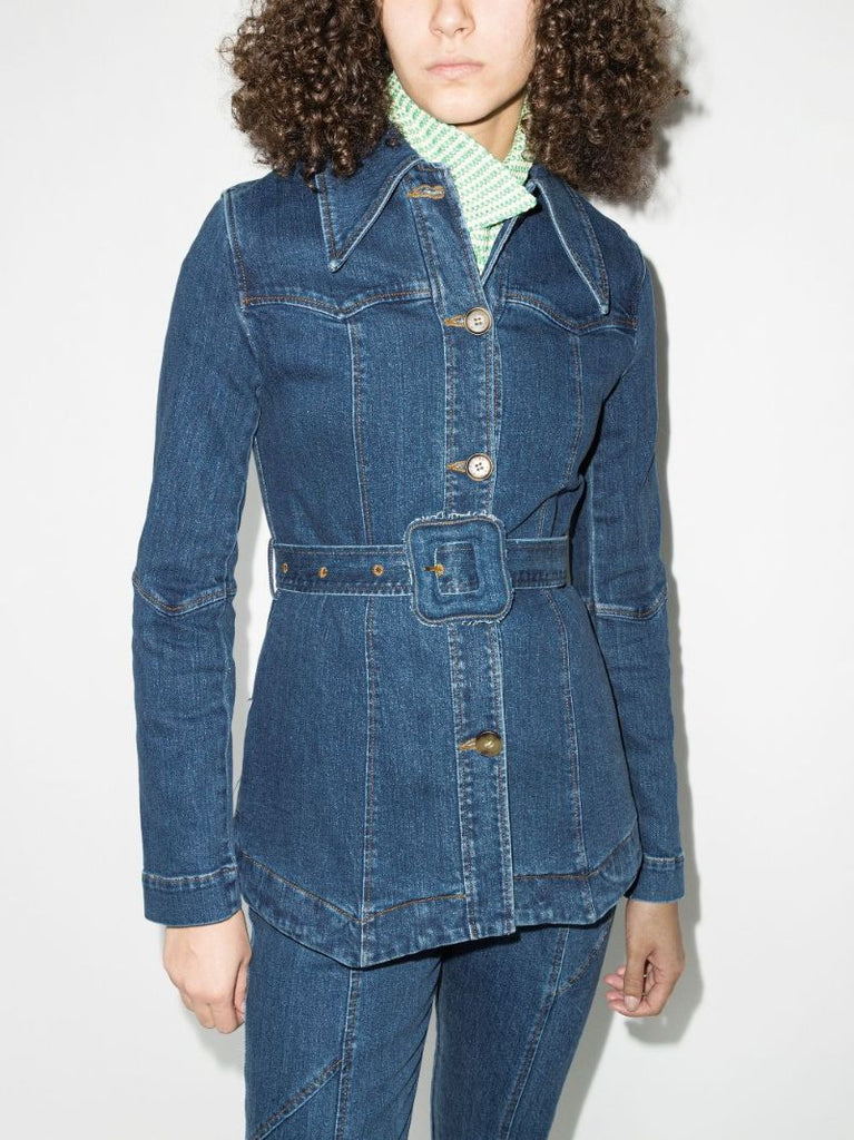 Maeve Belted Denim Jacket