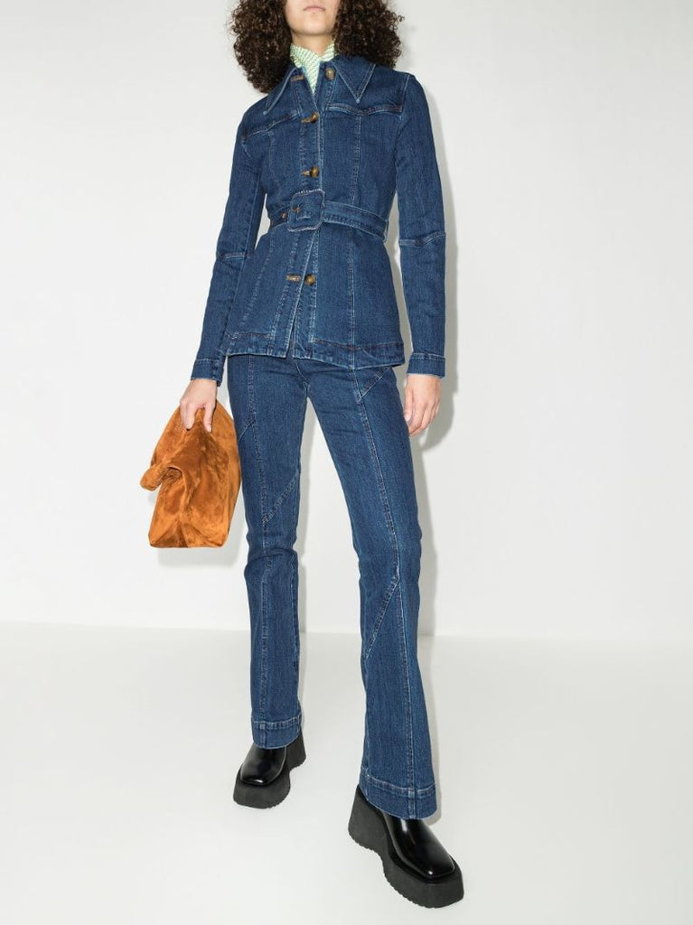 Maeve Belted Denim Jacket