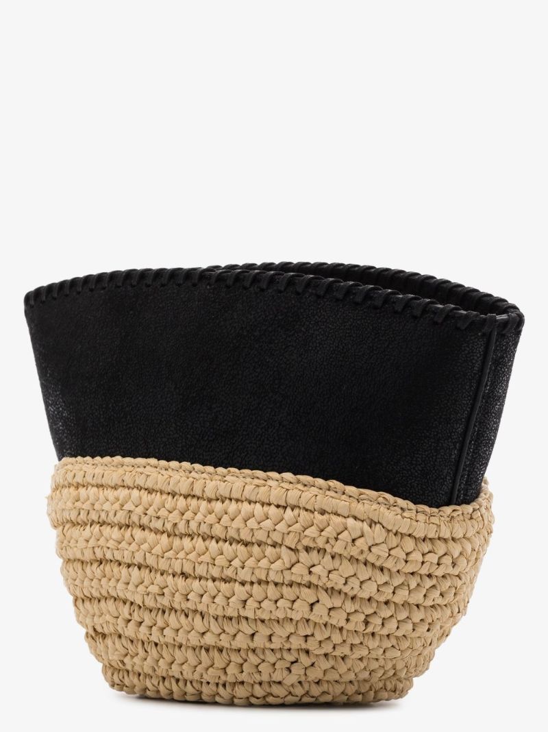 Raffia Detailing Chain-link Crossbody Bag