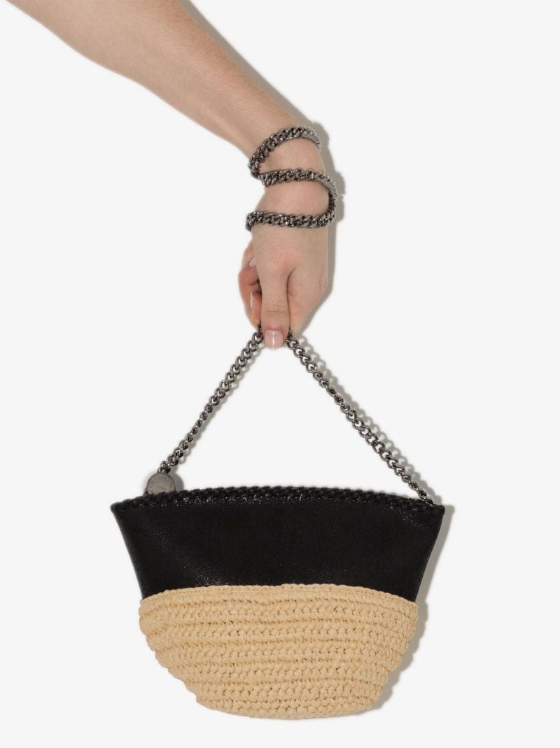 Raffia Detailing Chain-link Crossbody Bag