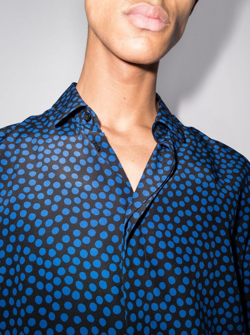 Black Yves Polka Dot Silk Shirt
