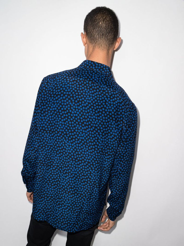 Black Yves Polka Dot Silk Shirt