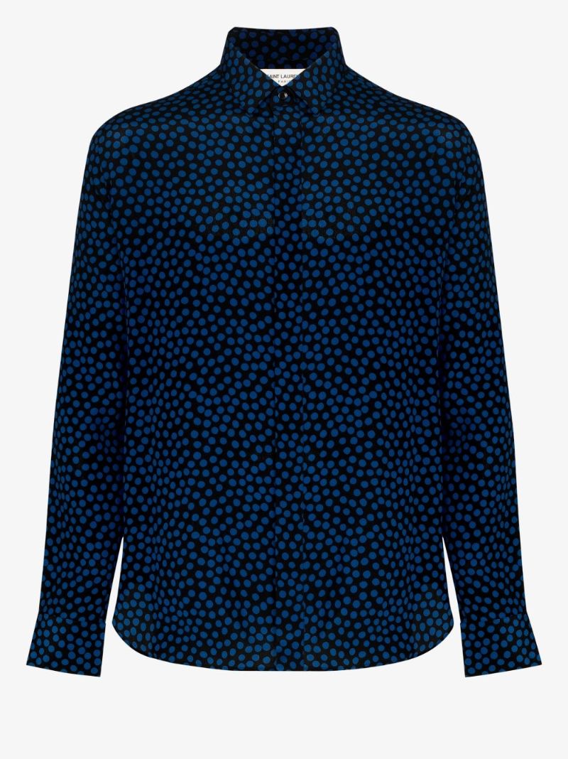 Black Yves Polka Dot Silk Shirt