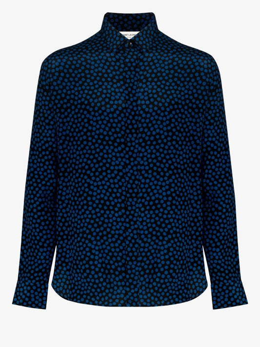 Black Yves Polka Dot Silk Shirt