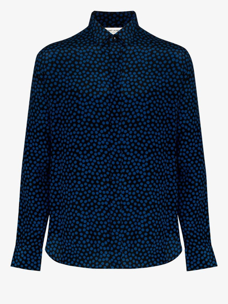 Black Yves Polka Dot Silk Shirt