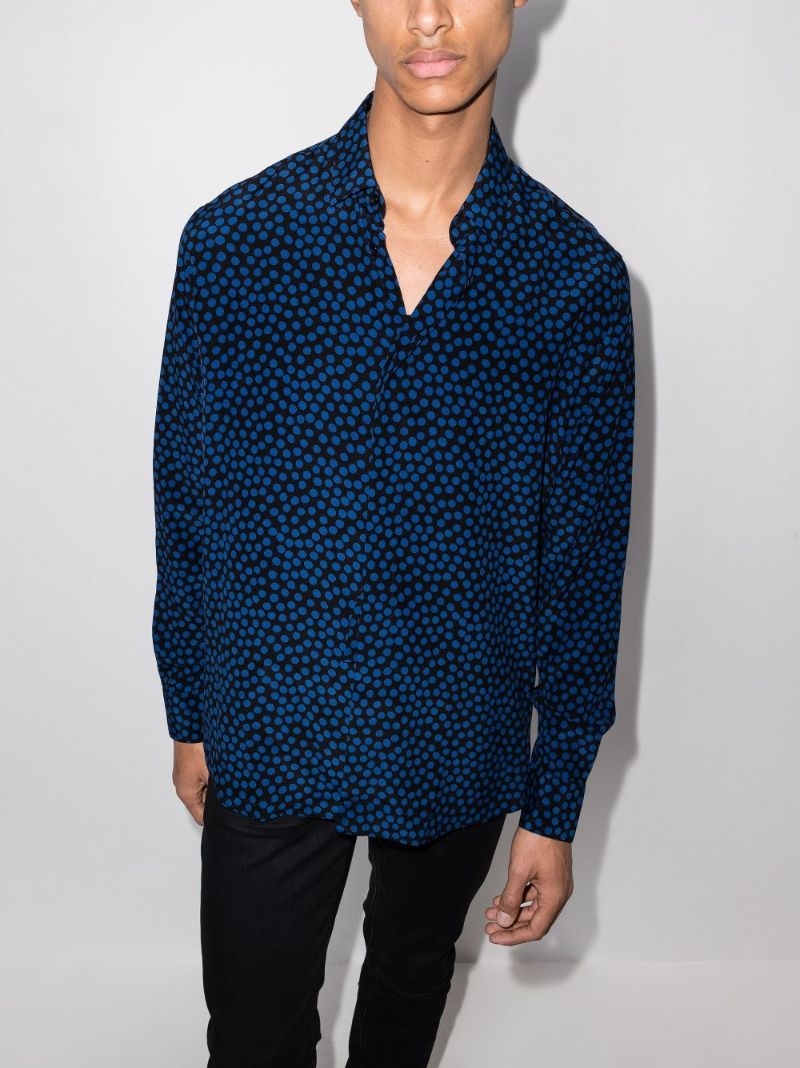 Black Yves Polka Dot Silk Shirt