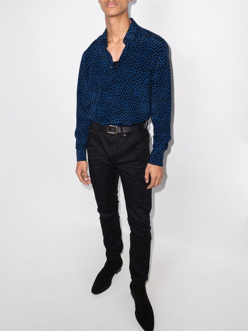 Black Yves Polka Dot Silk Shirt