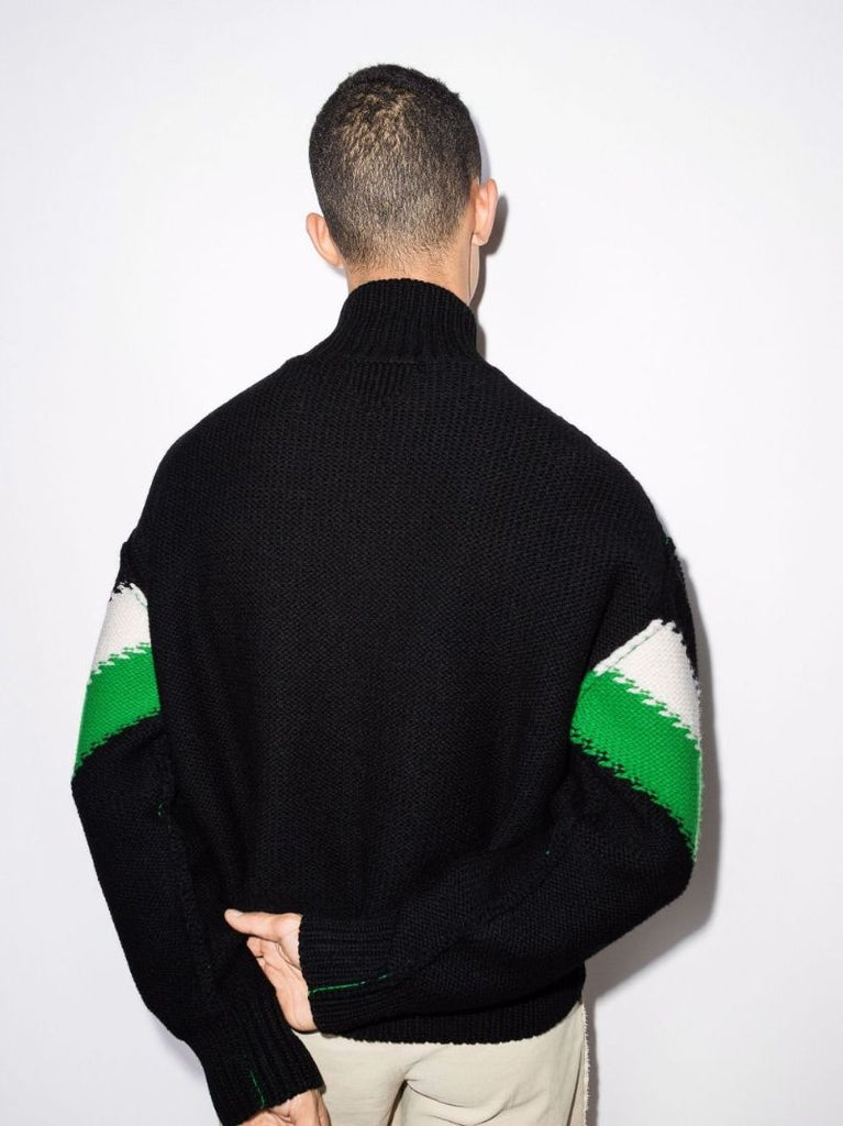 Turtleneck Intarsia Wool Sweater