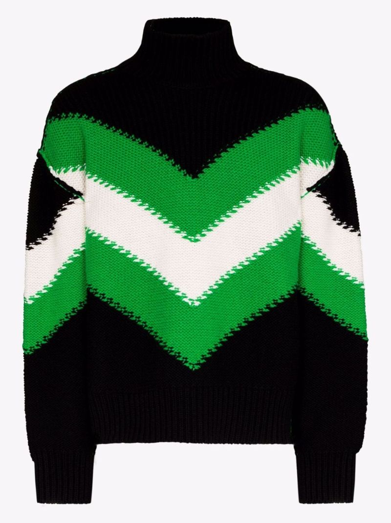 Turtleneck Intarsia Wool Sweater
