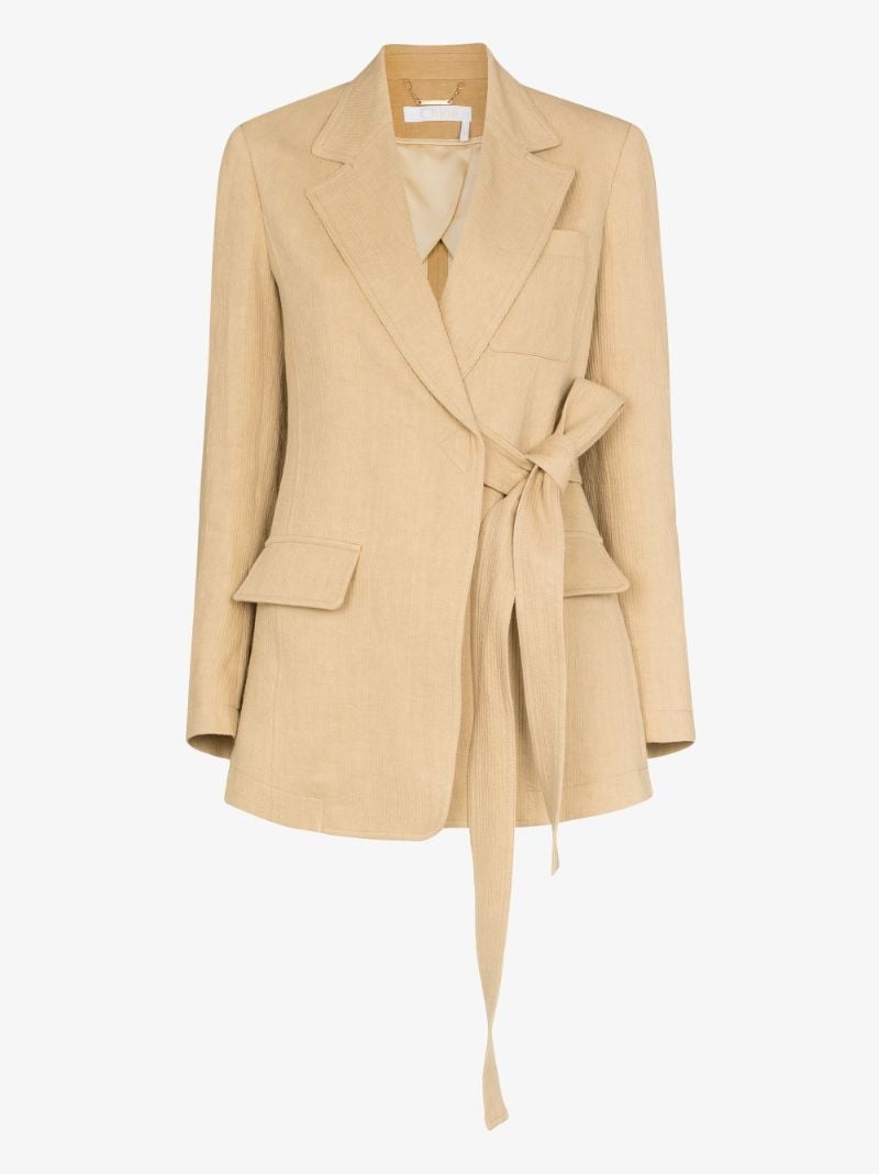 Tie Front Linen Blazer