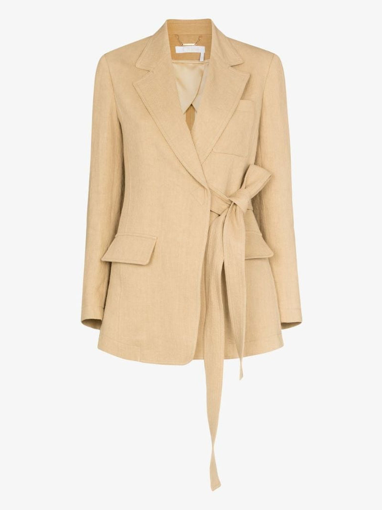 Tie Front Linen Blazer