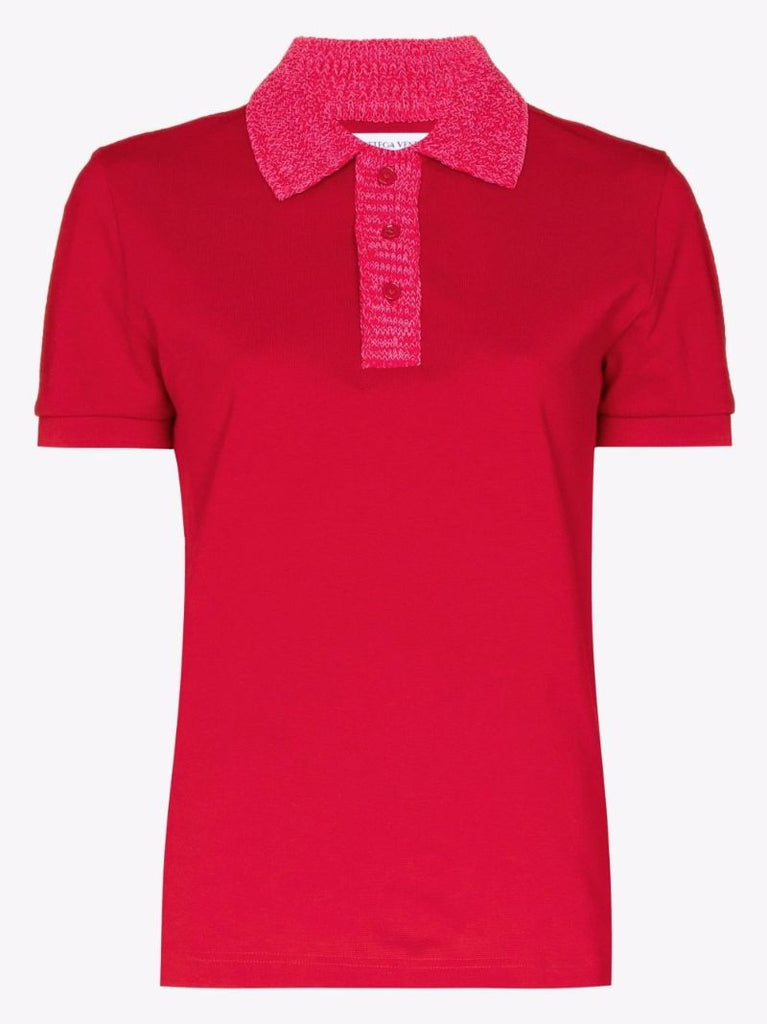 Contrast Collar Cotton Polo Shirt