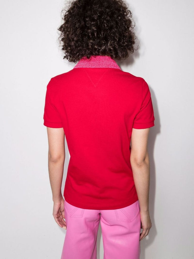 Contrast Collar Cotton Polo Shirt