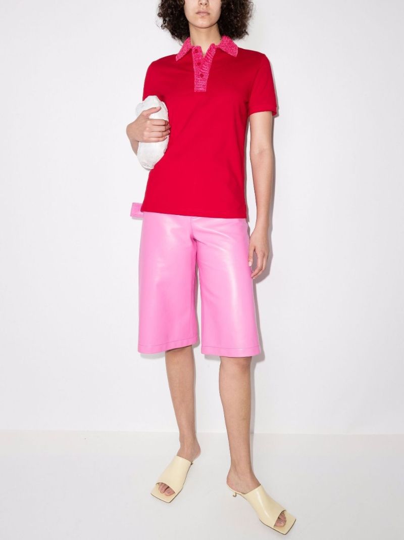 Contrast Collar Cotton Polo Shirt