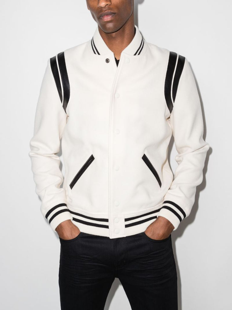 White Teddy Wool Bomber Jacket