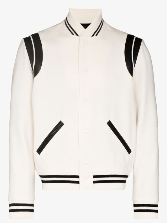 White Teddy Wool Bomber Jacket