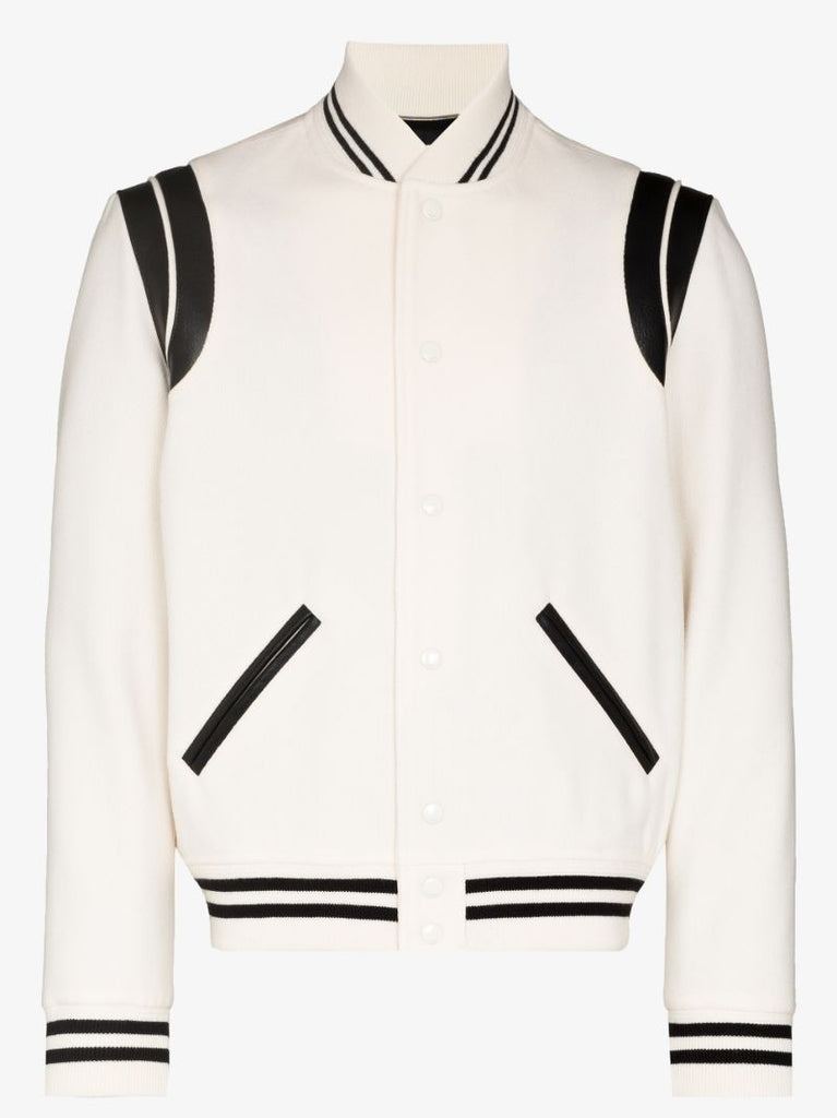 White Teddy Wool Bomber Jacket