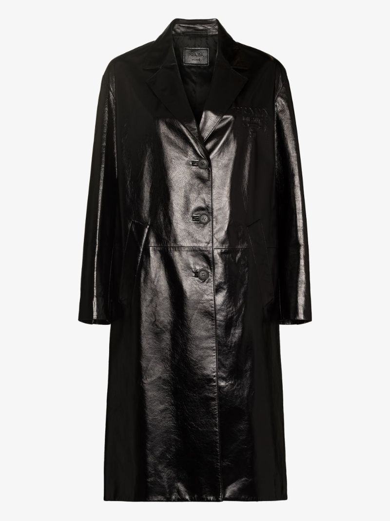 Single-breasted Leather Coat