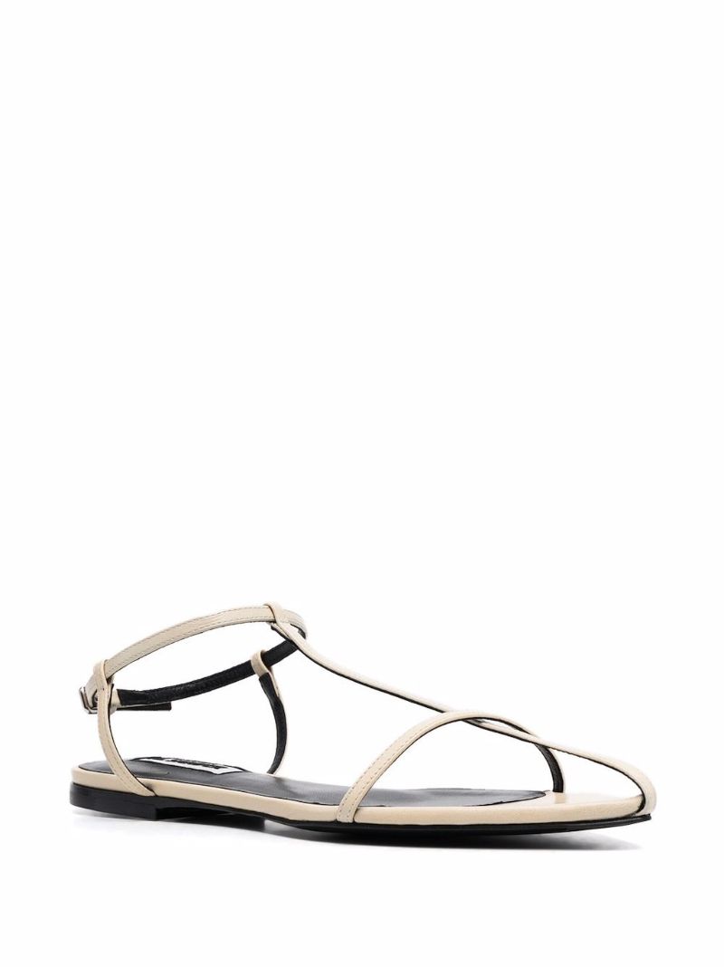 Neutral Interwoven Leather Sandals