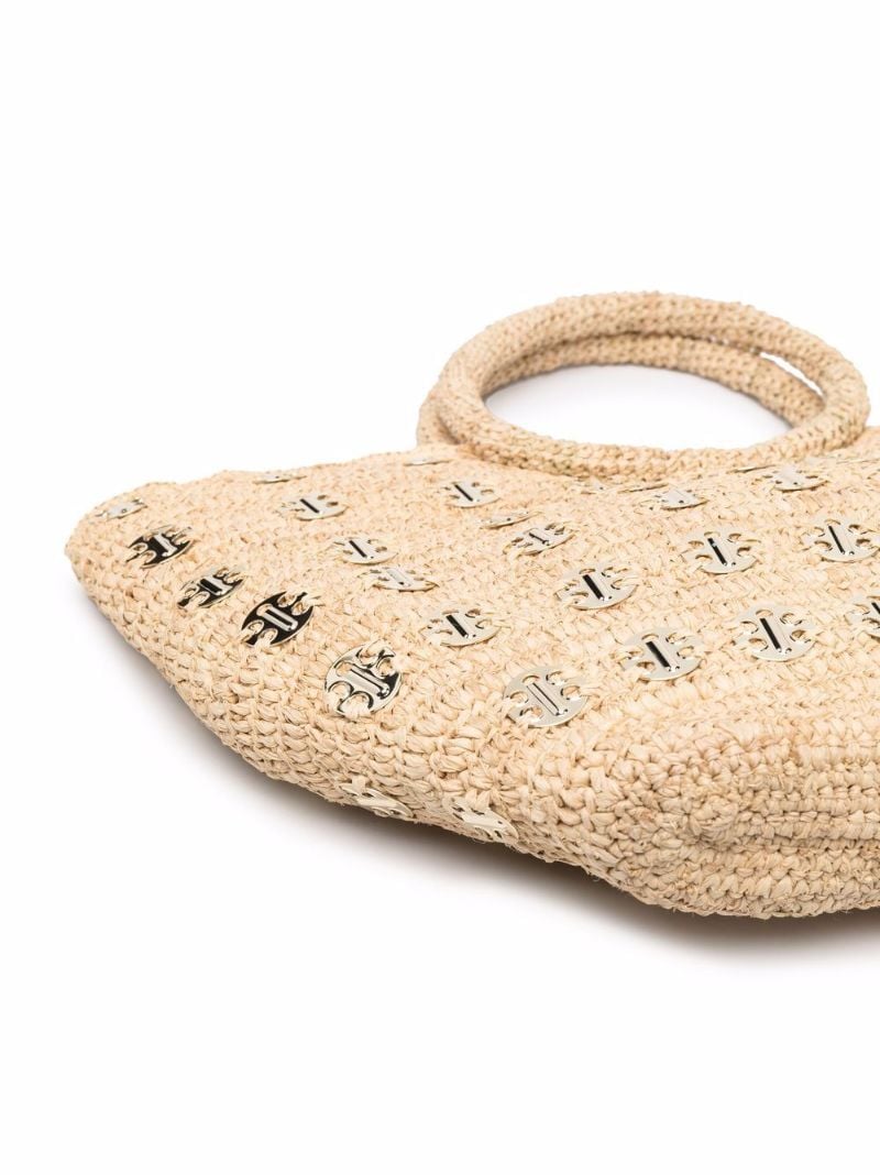 Neutral Chain-link Woven Straw Bag