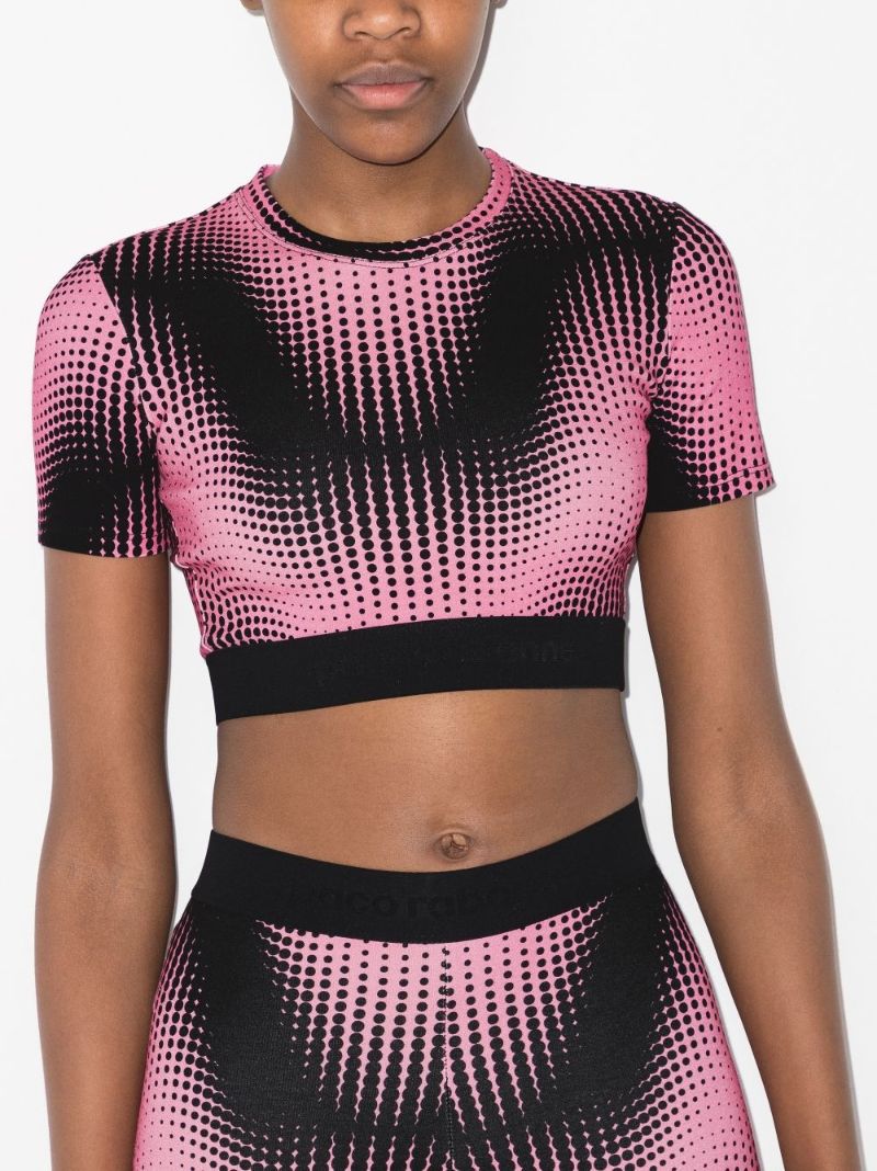 Graphic-print Cropped Fitted T-shirt