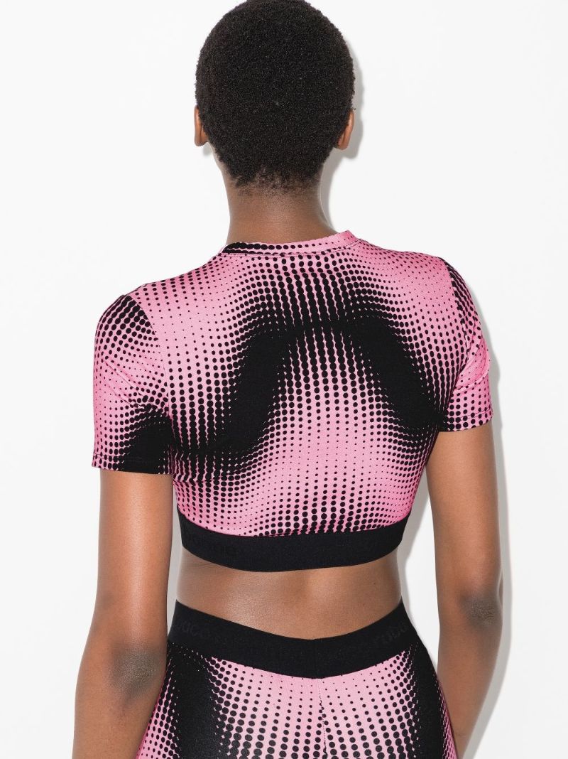 Graphic-print Cropped Fitted T-shirt
