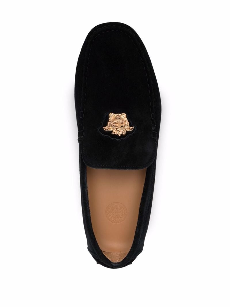 Black Medusa Suede Loafers