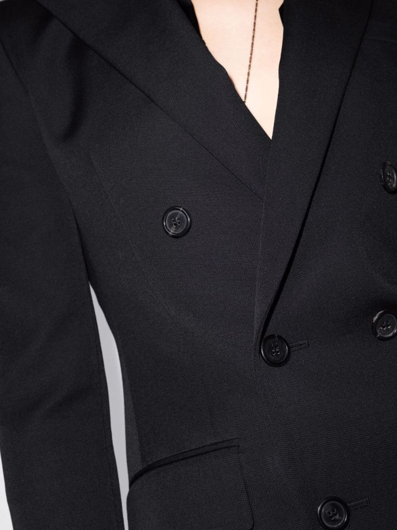 Black Double-breasted Wool Blazer