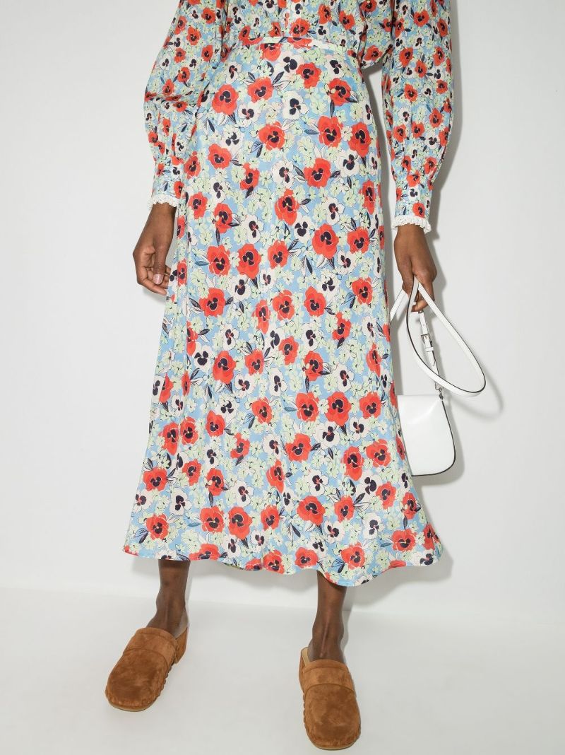 Kelly Floral Silk Skirt