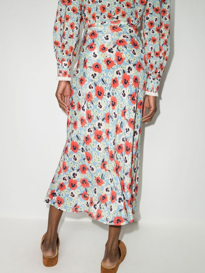 Kelly Floral Silk Skirt
