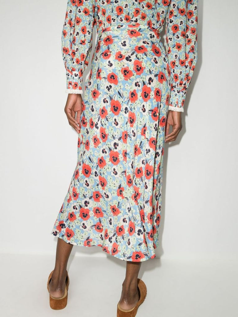 Kelly Floral Silk Skirt