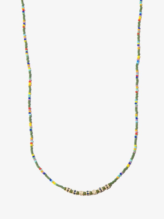 14k Yellow Gold Beaded Diamond Necklace