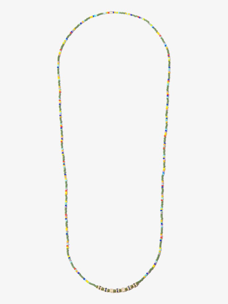 14k Yellow Gold Beaded Diamond Necklace