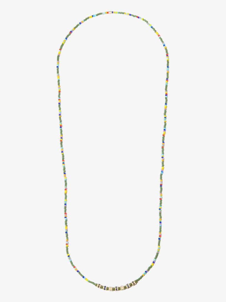 14k Yellow Gold Beaded Diamond Necklace