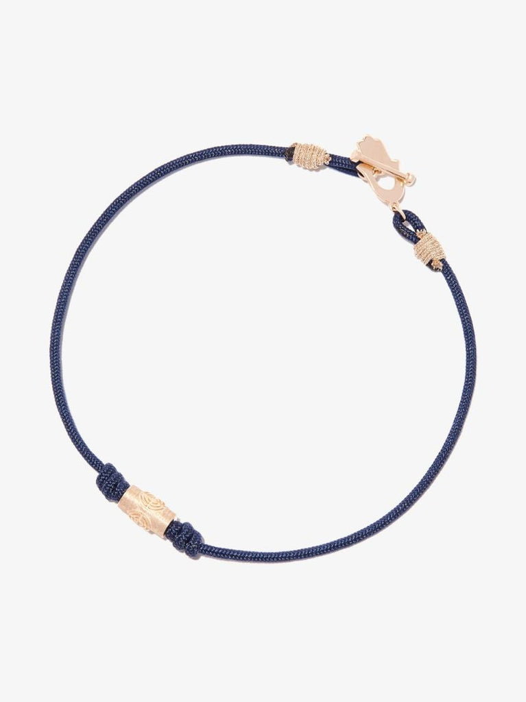 14k Yellow Gold Hamsa Beaded Cord Bracelet